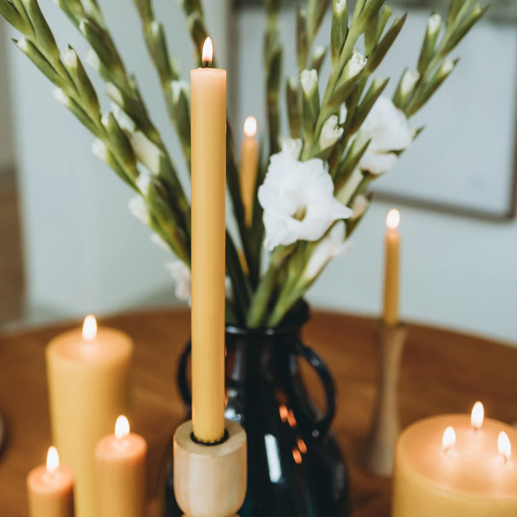 1 x 12 Beeswax Candlesticks - Image 3