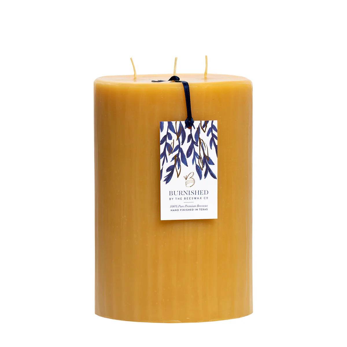 3 Wick Burnished Beeswax Pillar Candles - Image 10