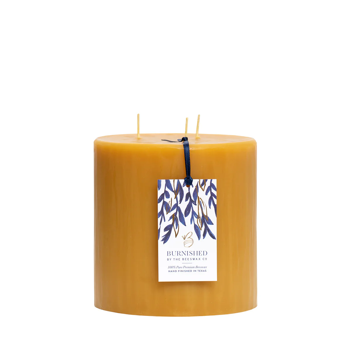 3 Wick Burnished Beeswax Pillar Candles - Image 11