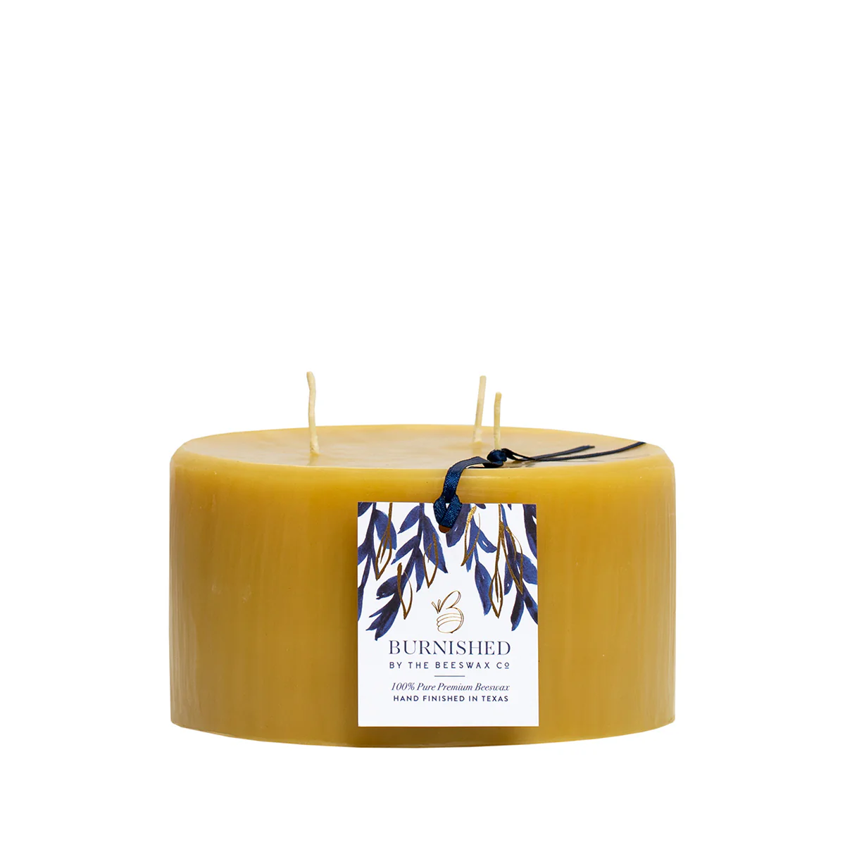 3 Wick Burnished Beeswax Pillar Candles - Image 12