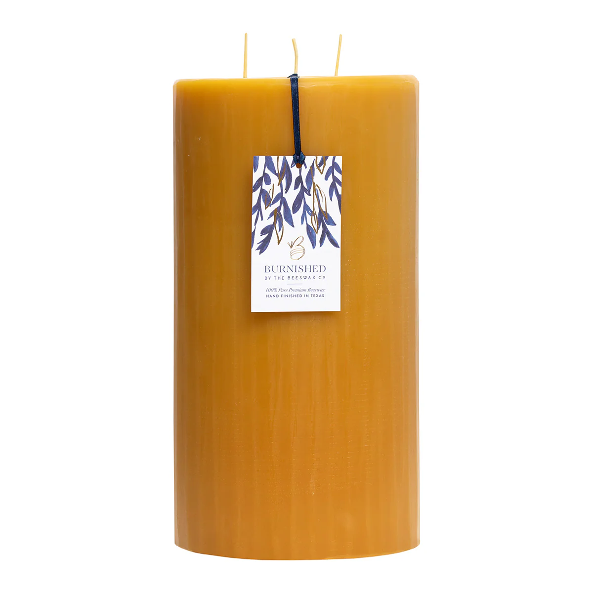 3 Wick Burnished Beeswax Pillar Candles - Image 9