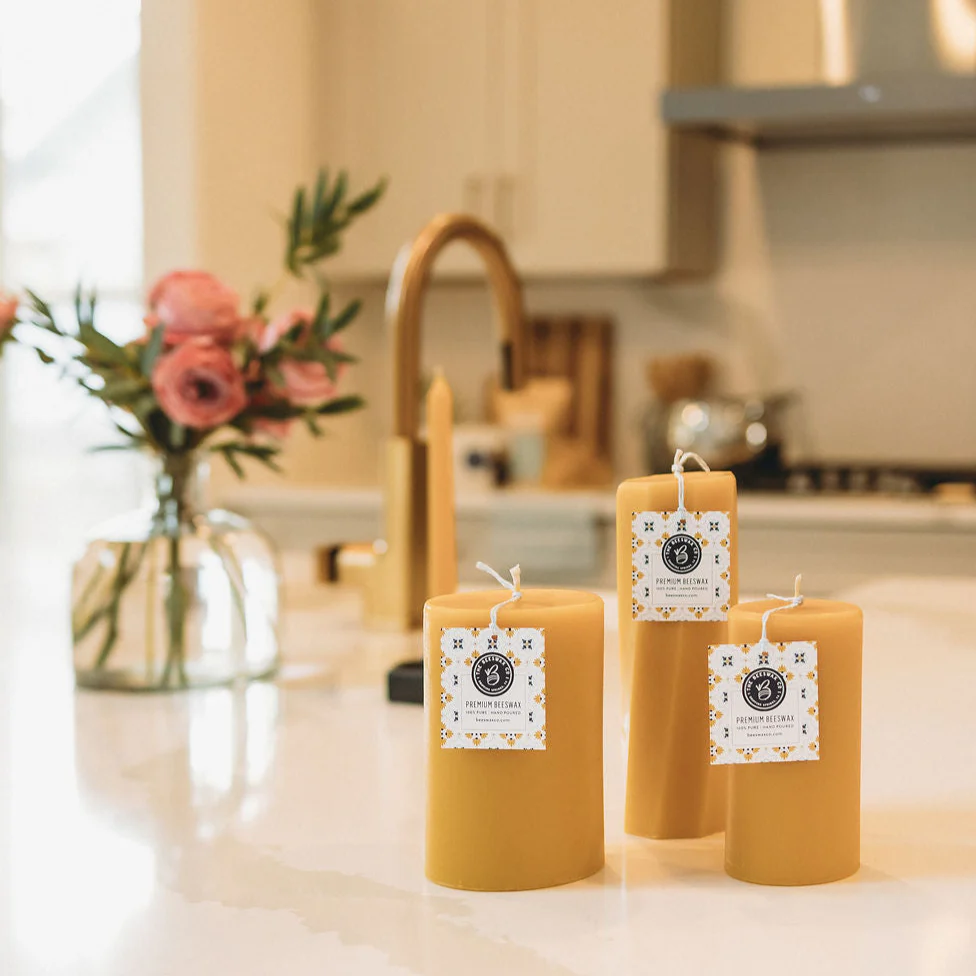 Pure Beeswax Pillar Candles - Image 12